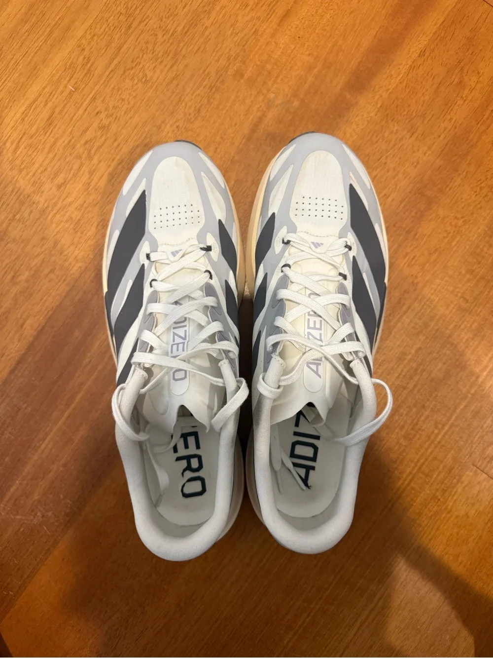 adidas Gray, White & Dark Gray Performance Sneakers